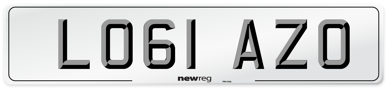 LO61 AZO Number Plate from New Reg